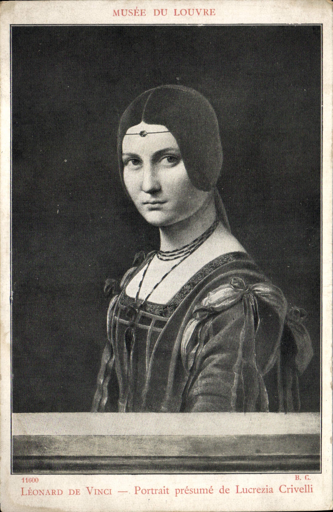 CPA Musee du Louvre Leonard de Vinci Portrait presume de Lucrezia Crivelli