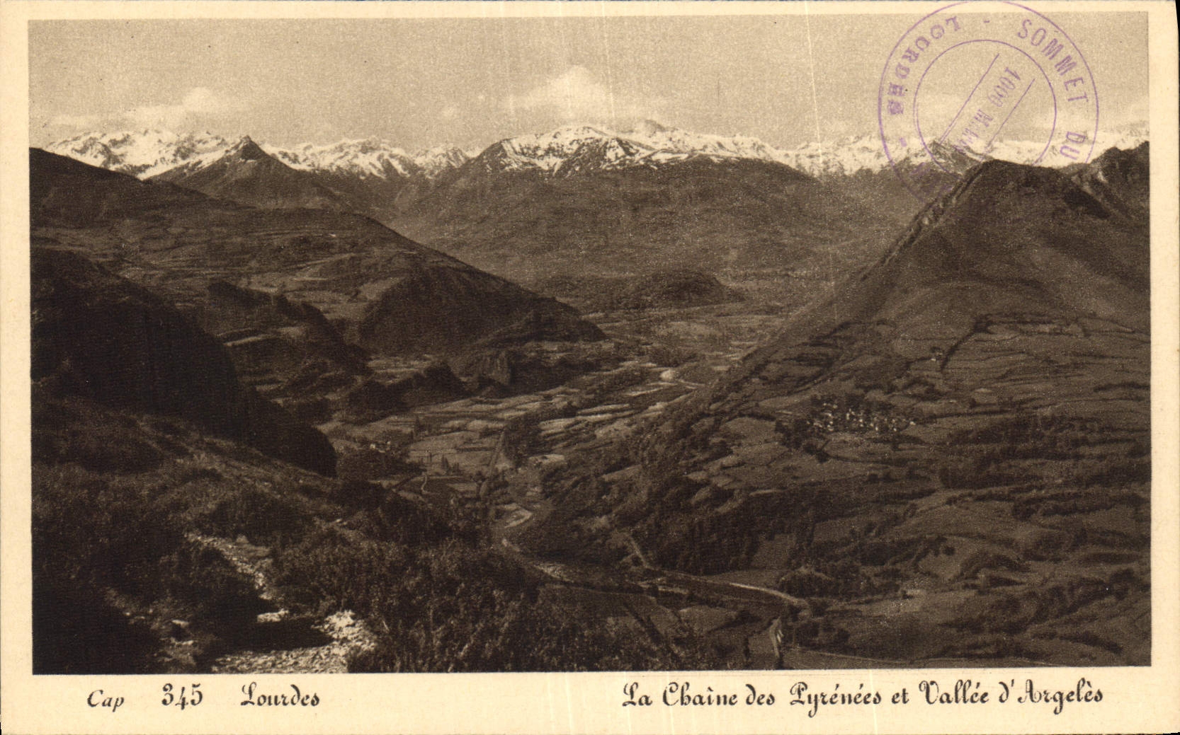 CPA Lourdes La Chaine des Pyrenees et Vallee d'Argeles 