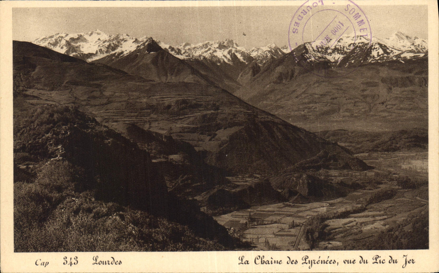 CPA Lourdes La Chaine des Pyrenees vue du Pic du Jer 