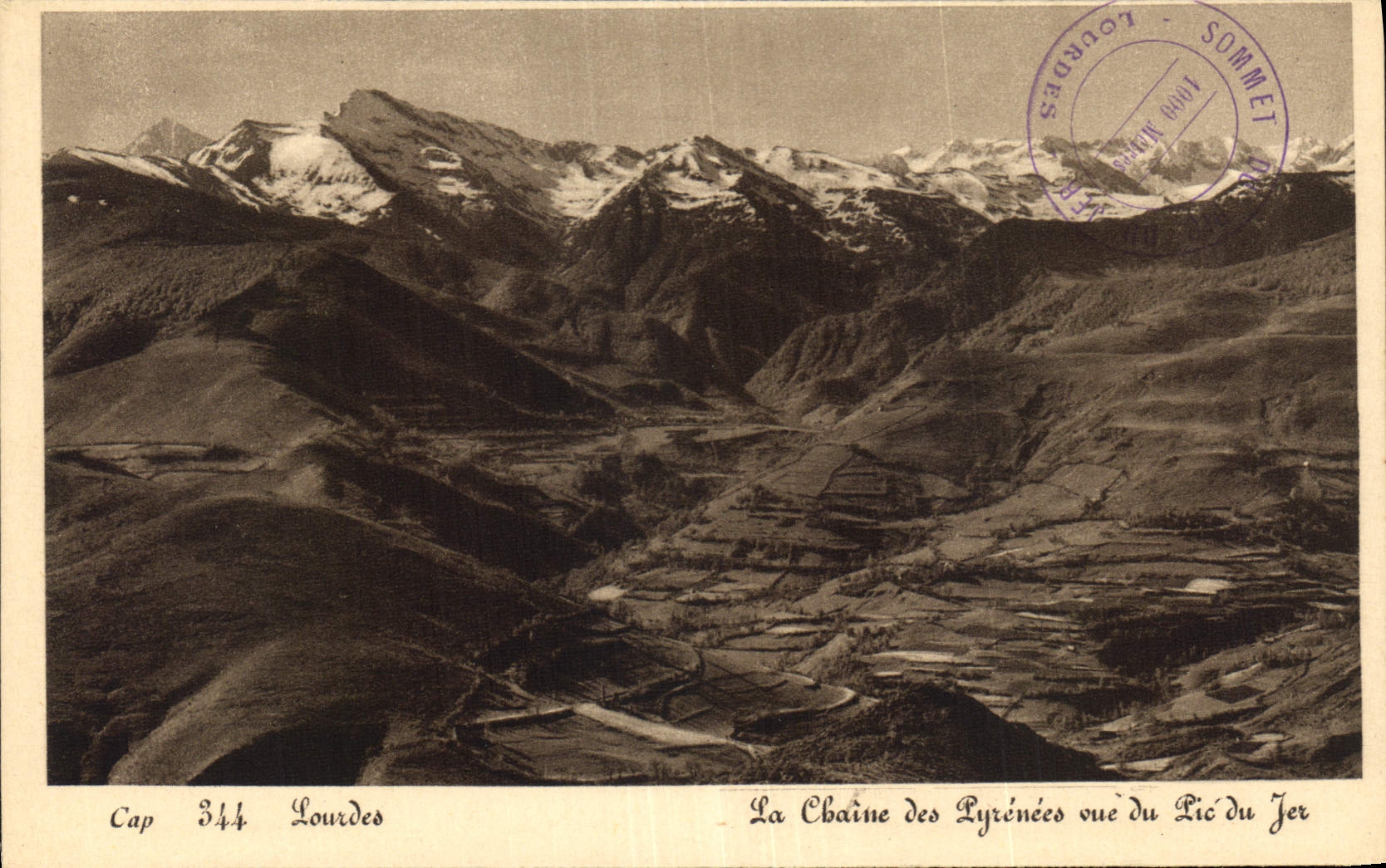 CPA Lourdes La Chaine des Pyrenees vue du Pic du Jer 