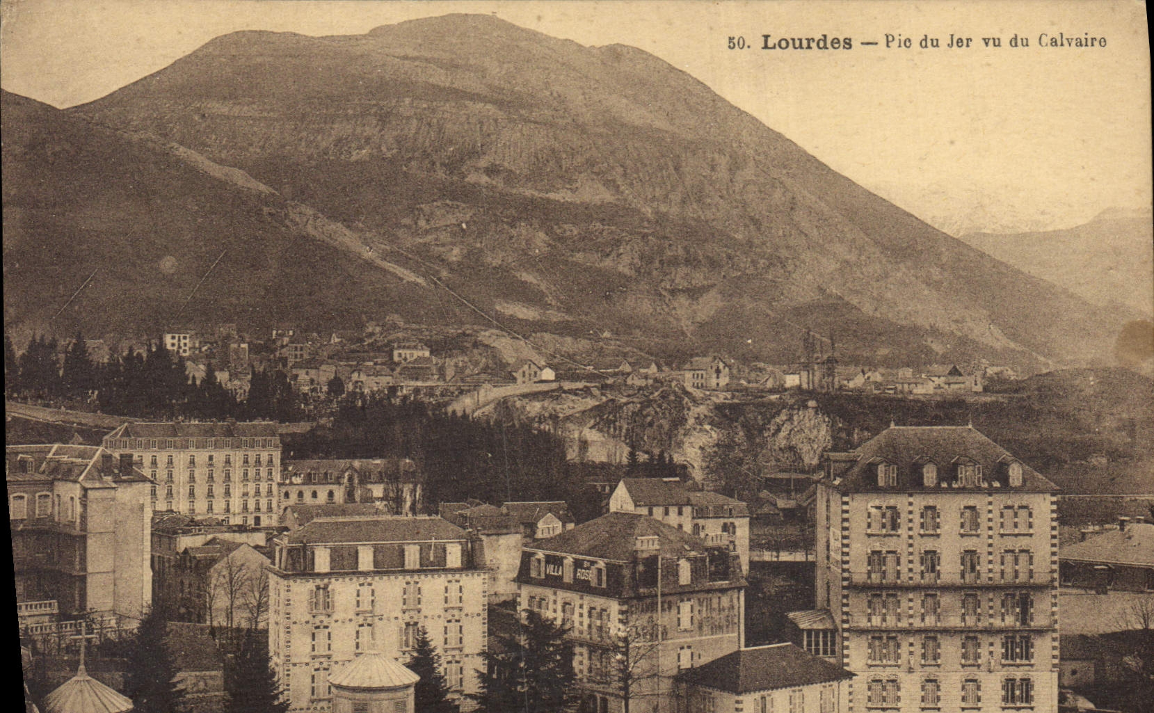 CPA Lourdes Pic du Jer vu du Calvaire 