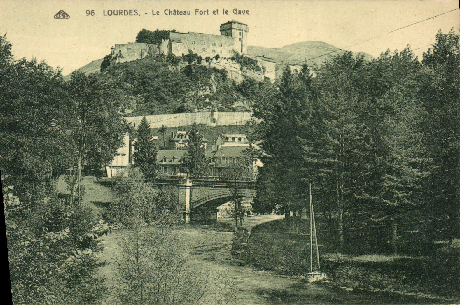 CPA Lourdes le Chateau Fort et le Gave 