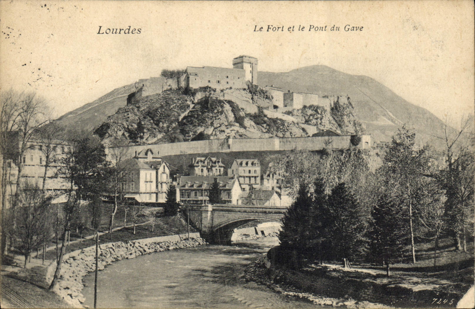 CPA Lourdes le Fort et le Pont du Gave 