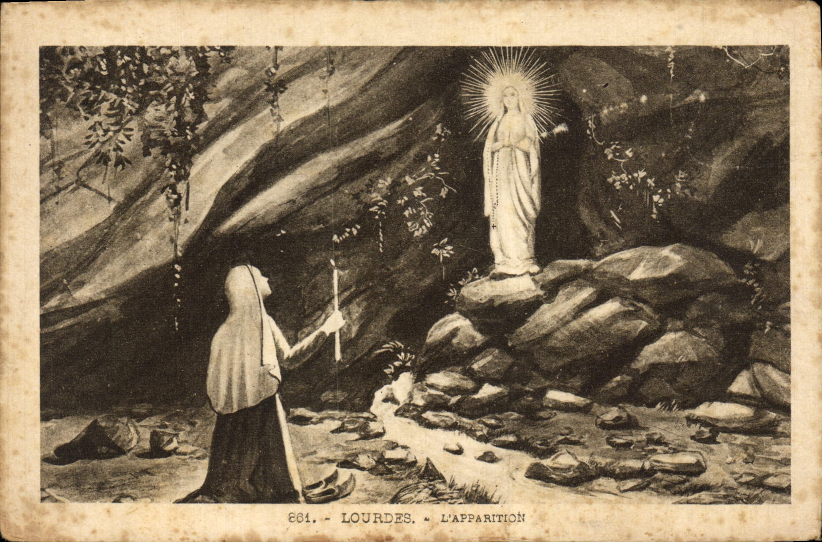 CPA Lourdes l'Apparition 