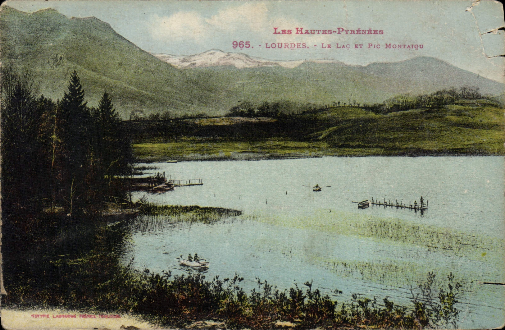 CPA Les Hautes Pyrenees Lourdes Le Lac et Pic Montaigu