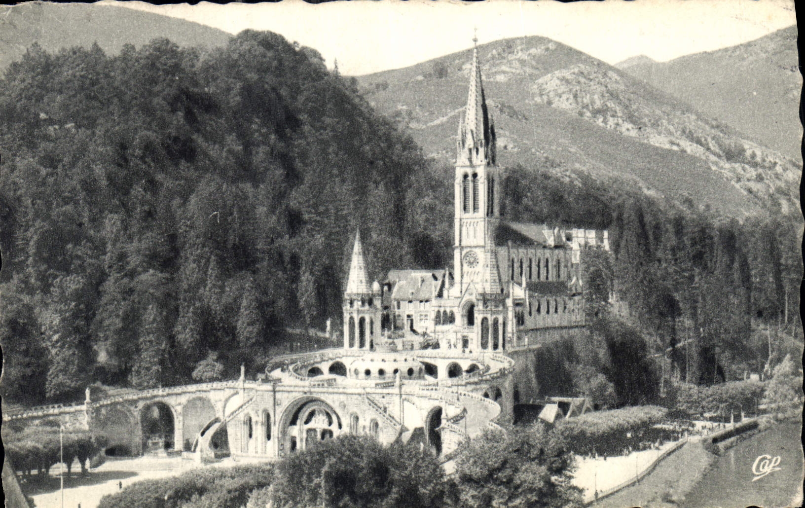 CPA Lourdes la Basilique et le Gave 