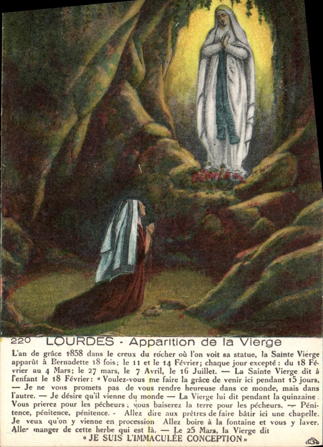CPA Lourdes Apparrition de la Vierge 