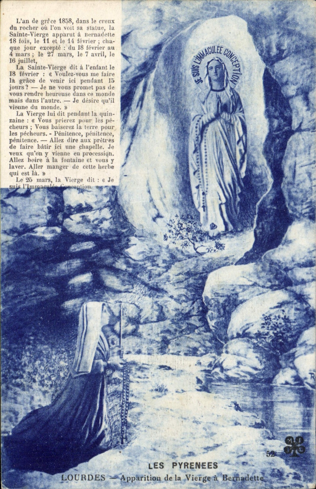 CPA Les Pyrenees Lourdes Apparation de la Vierge a Bernadette 