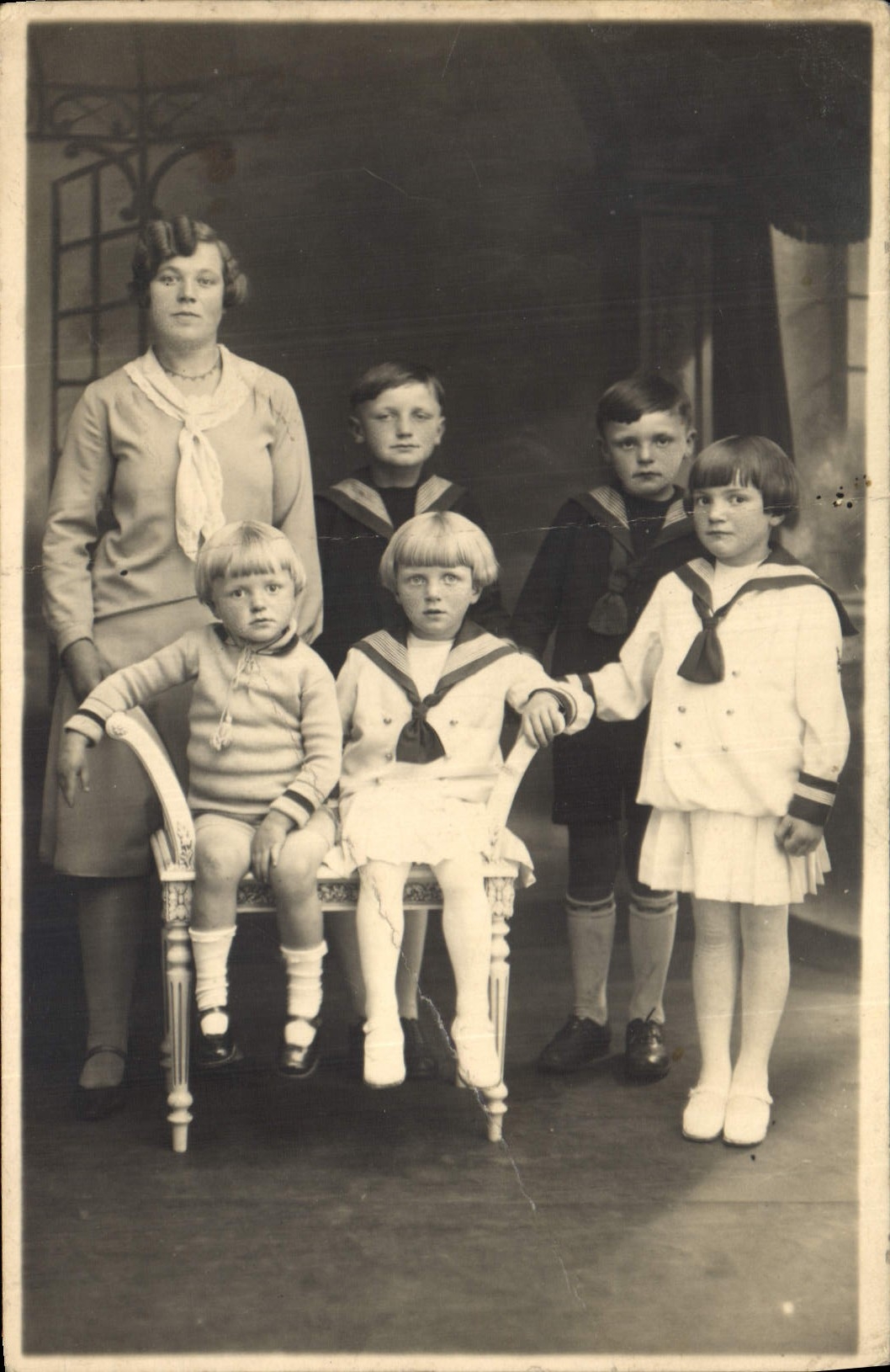 CARTE PHOTO Femme Enfants