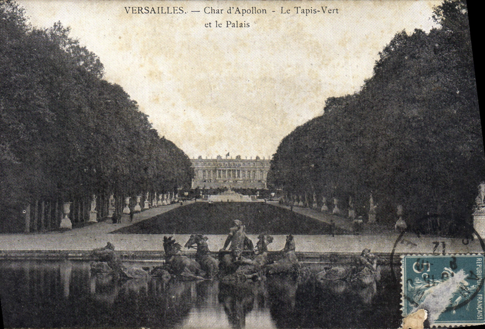 CPA Versailles Char d'Apollon le Tapis Vert et le Palais 