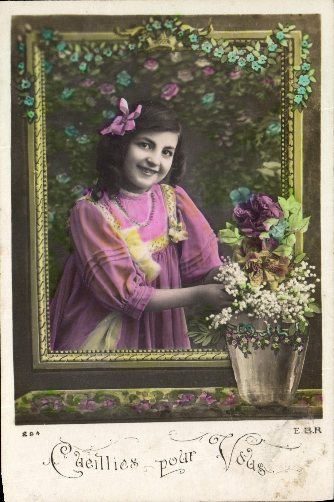 CPA Cueillies pour vous Enfant Fleurs