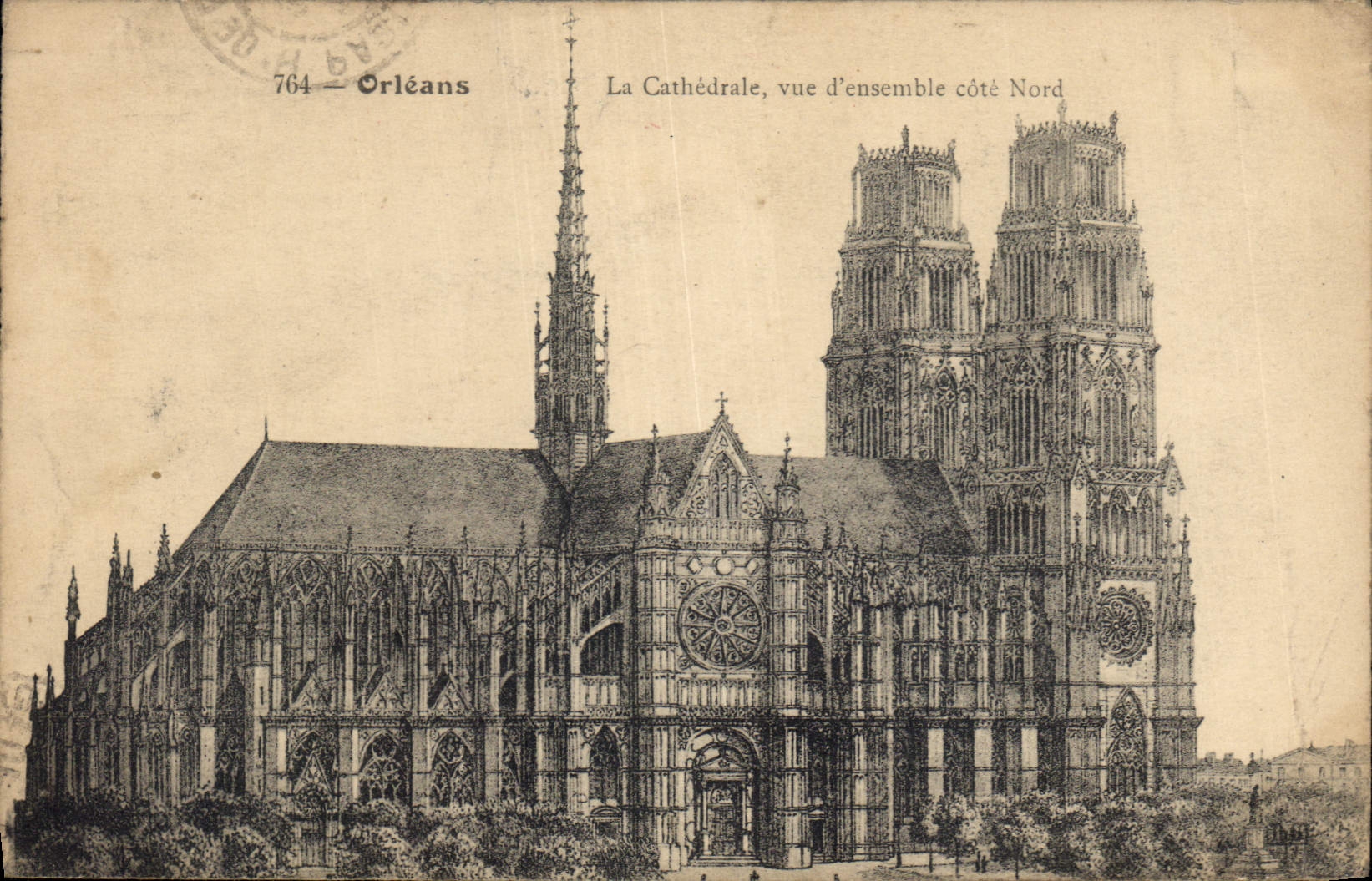 CPA Orleans la Cathedrale vue d'ensemble cote Nord 