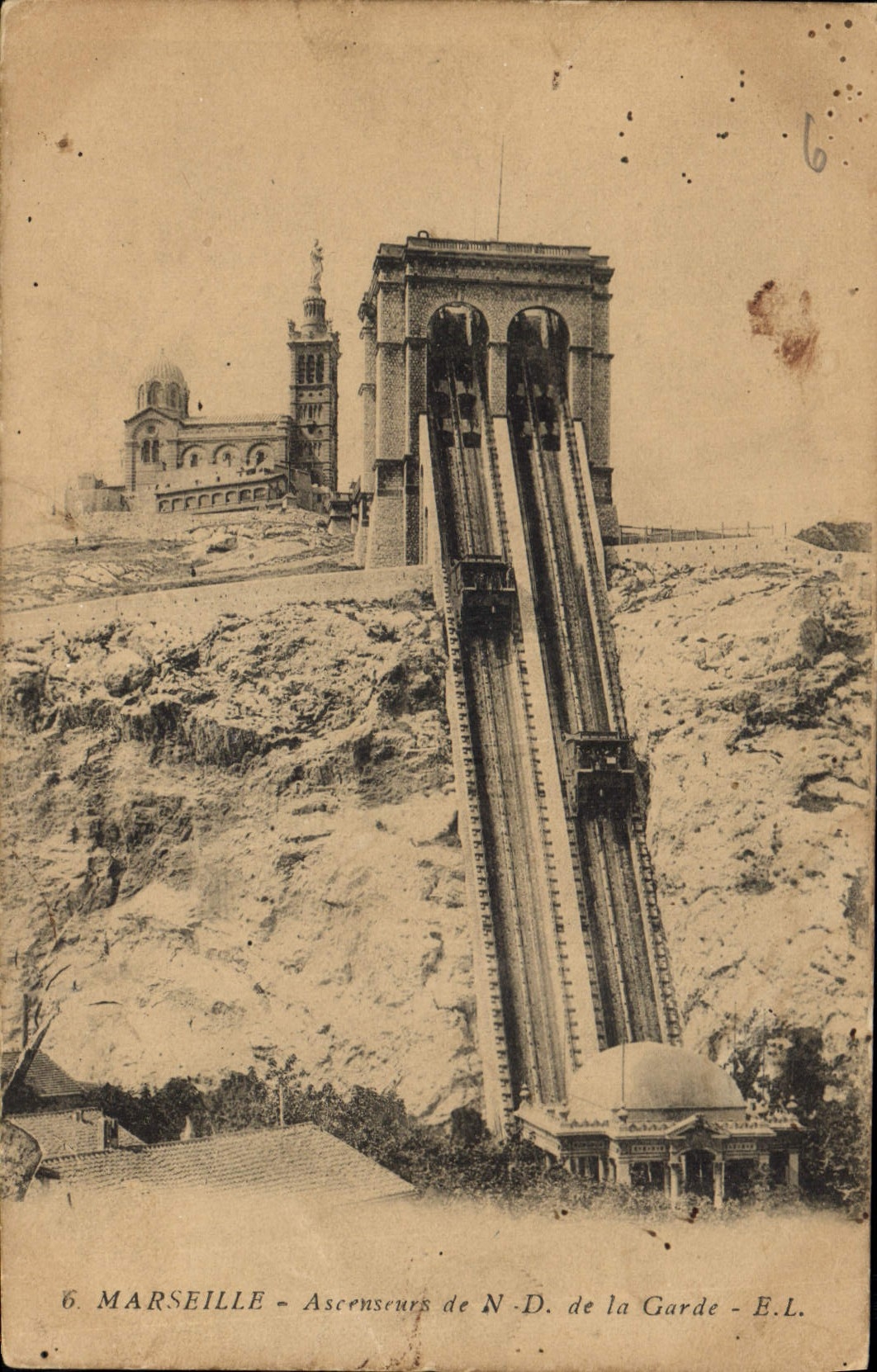 CPA Marseille Ascenseurs de N D de la Garde 
