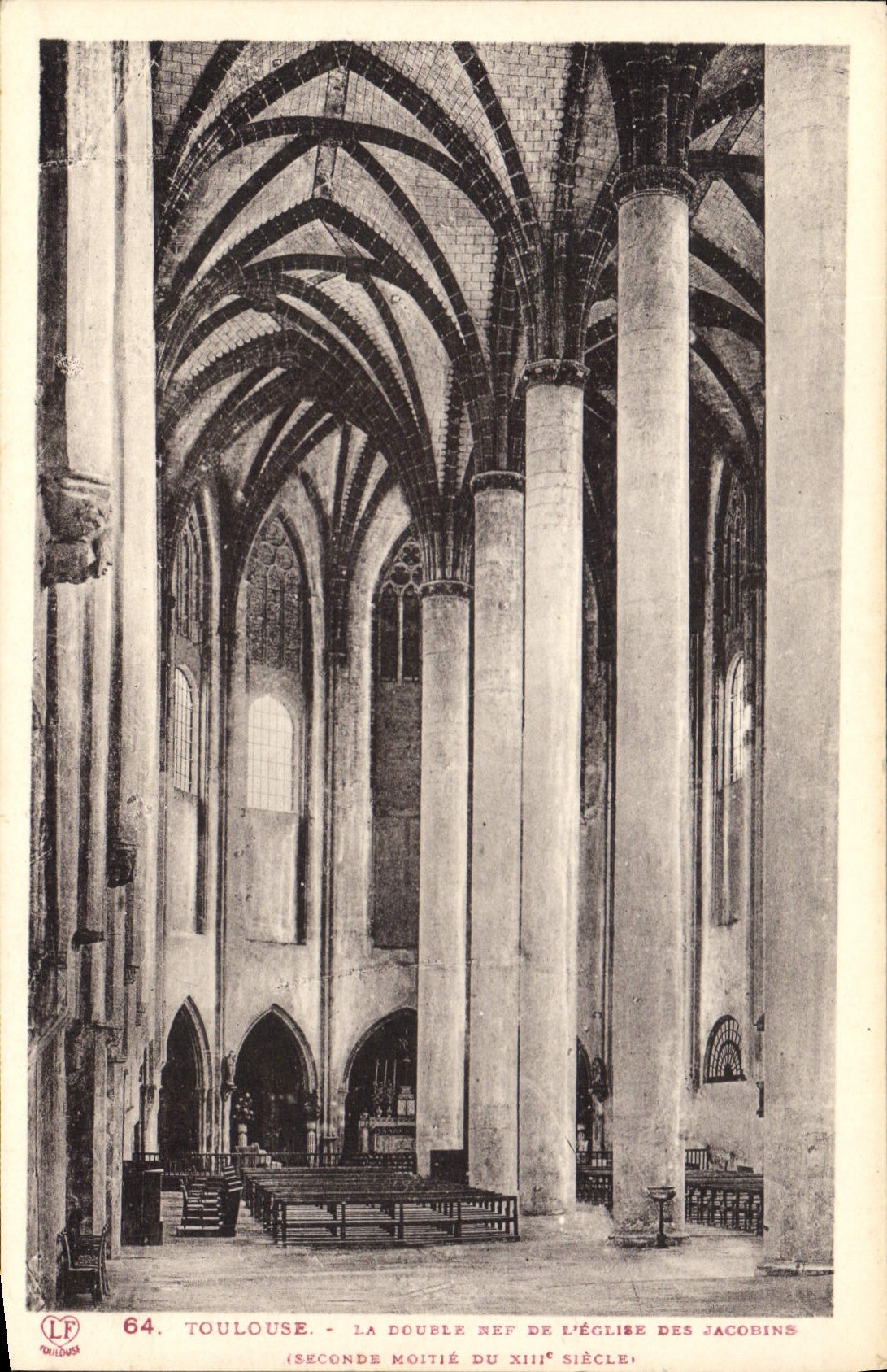 CPA Toulouse la double nef de l'Eglise des Jacobins
