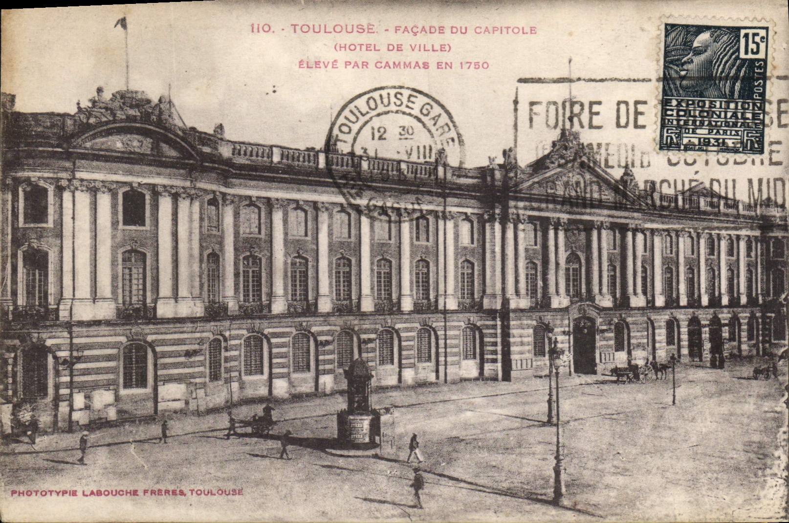 CPA Toulouse facade du Capitole hotel de ville eleve par cammas en 1780