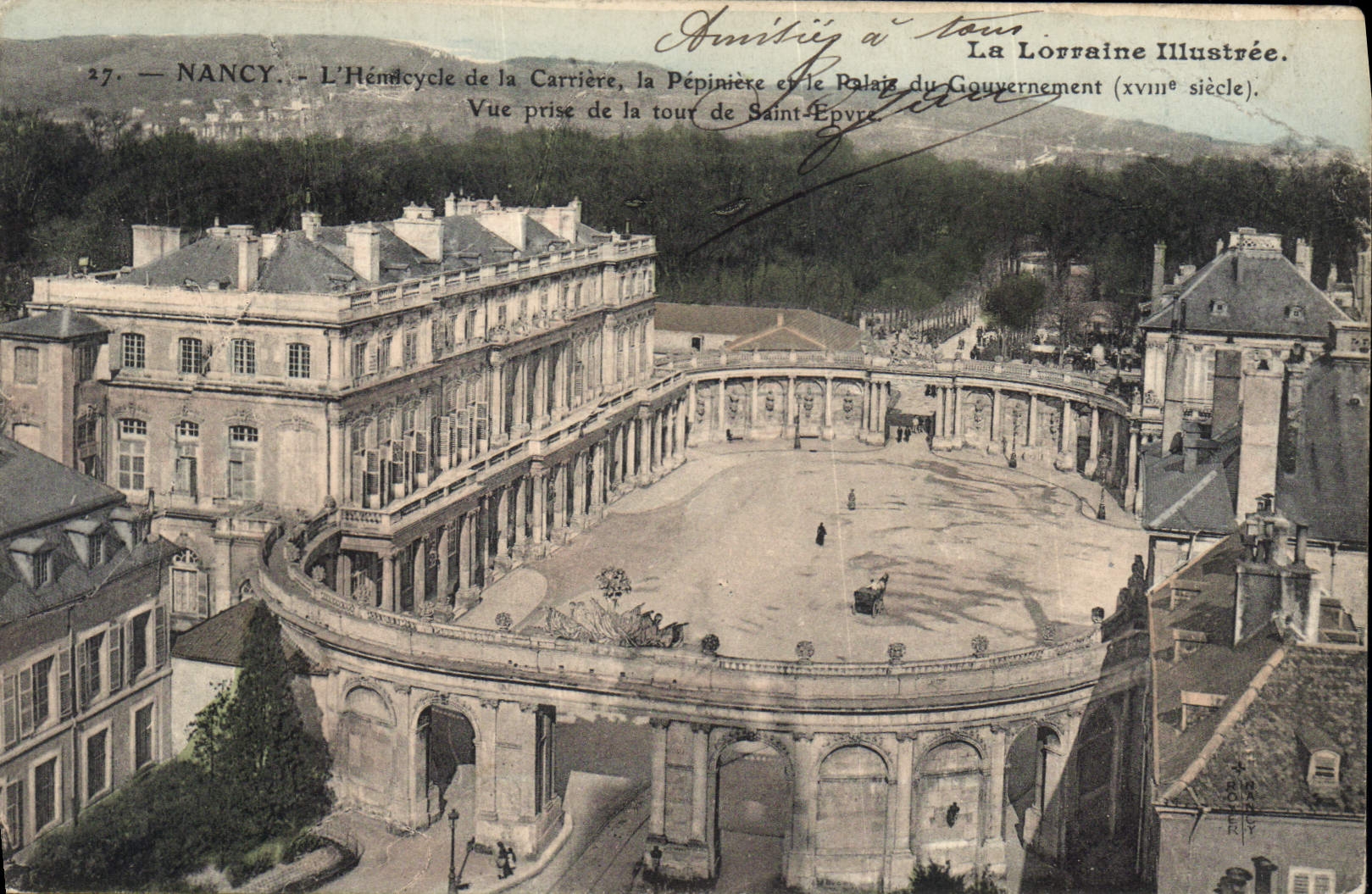 CPA Nancy Hemicycle de la Carriere la Pepiniere et le Palais du Gouvernement Vue prise de la Tour de