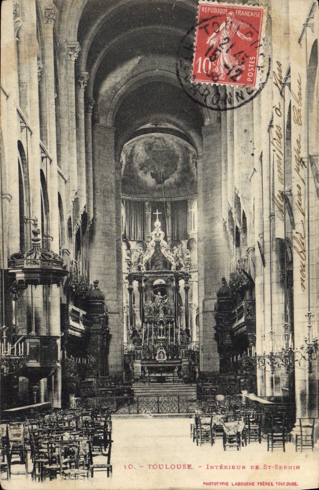 CPA Toulouse Interieur de St Sernin 