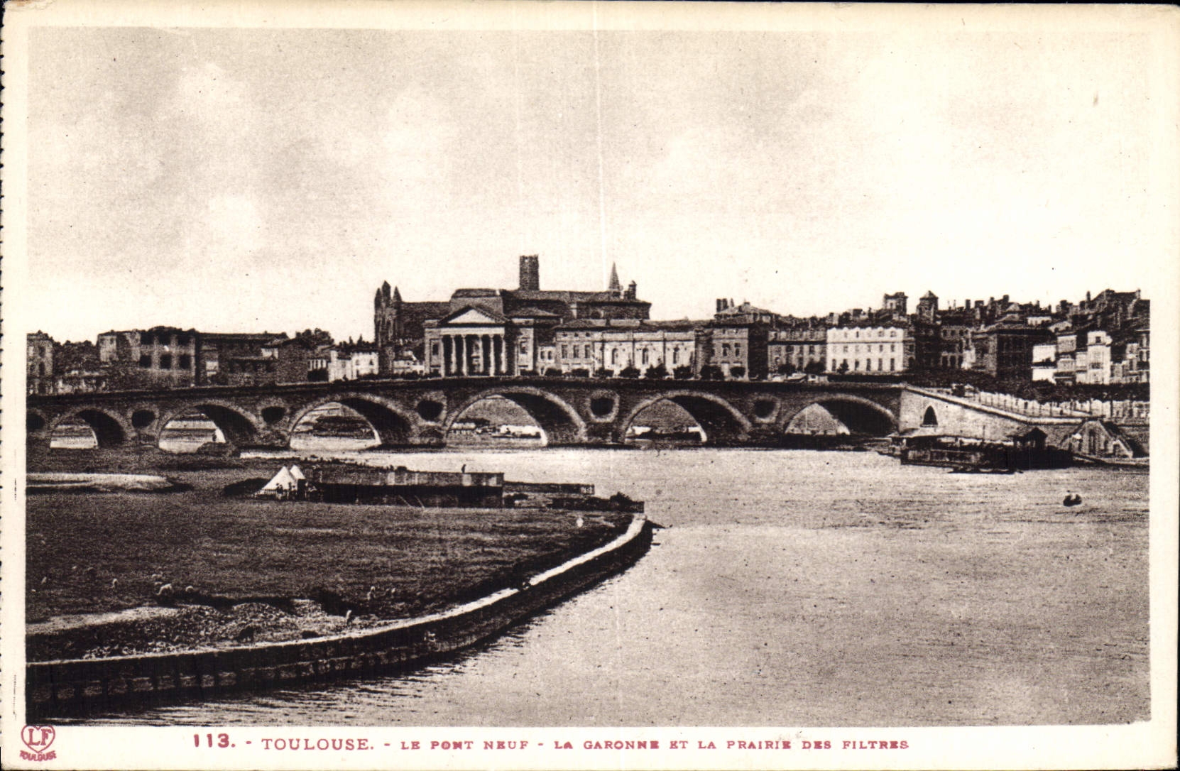 CPA Toulouse Le Pont Neuf La Garonne et la Prairie des Piltres 