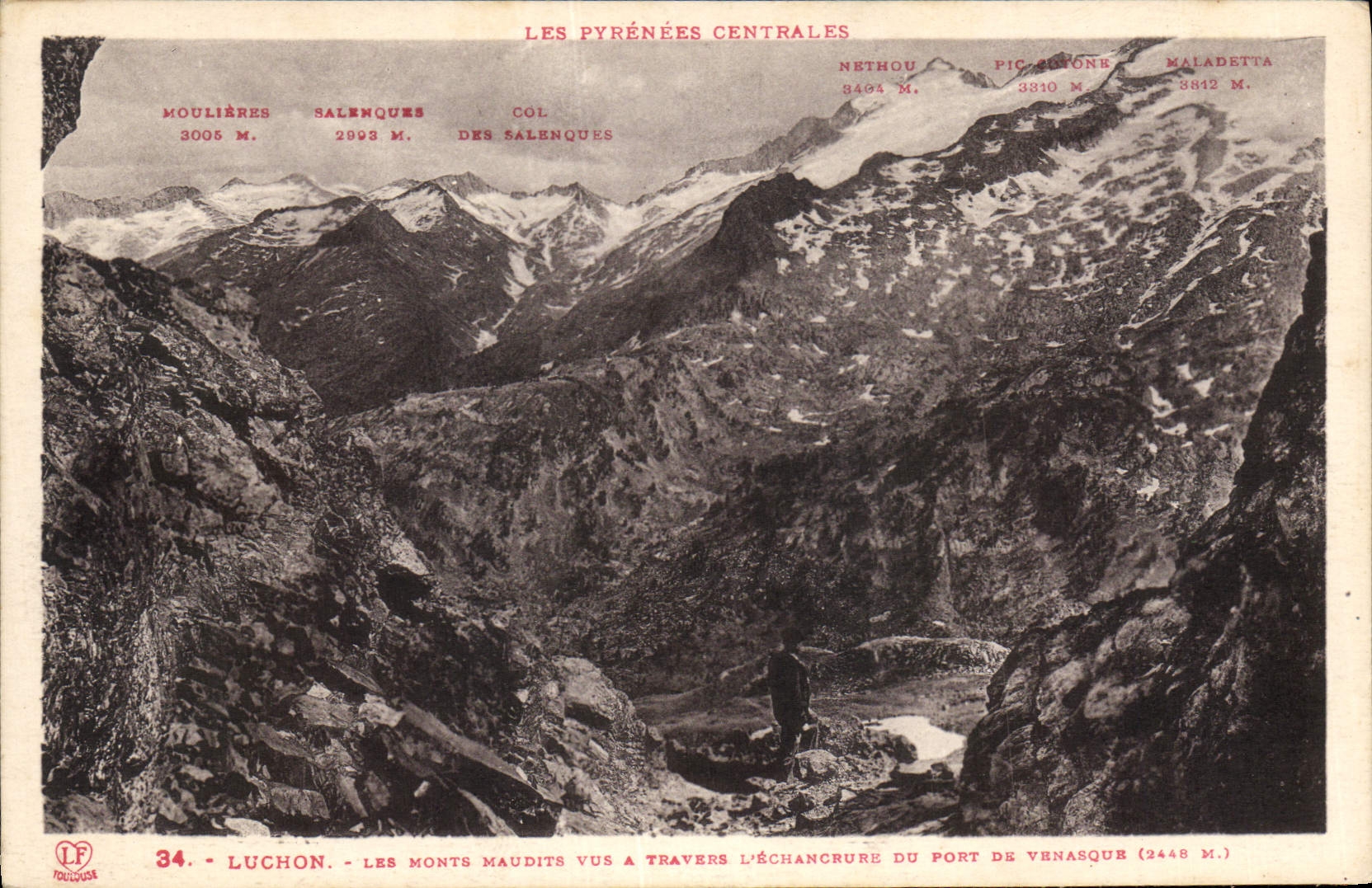 CPA Luchon Les Monte Maudits vue a Travers 