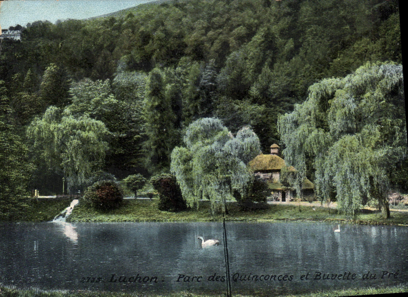 CPA Luchon Parc des quinconces et Buevette du Pre 