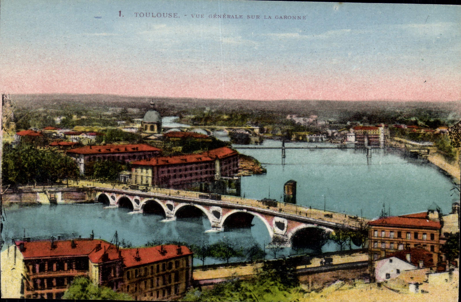 CPA Toulouse vue Generale sur la Garonne 