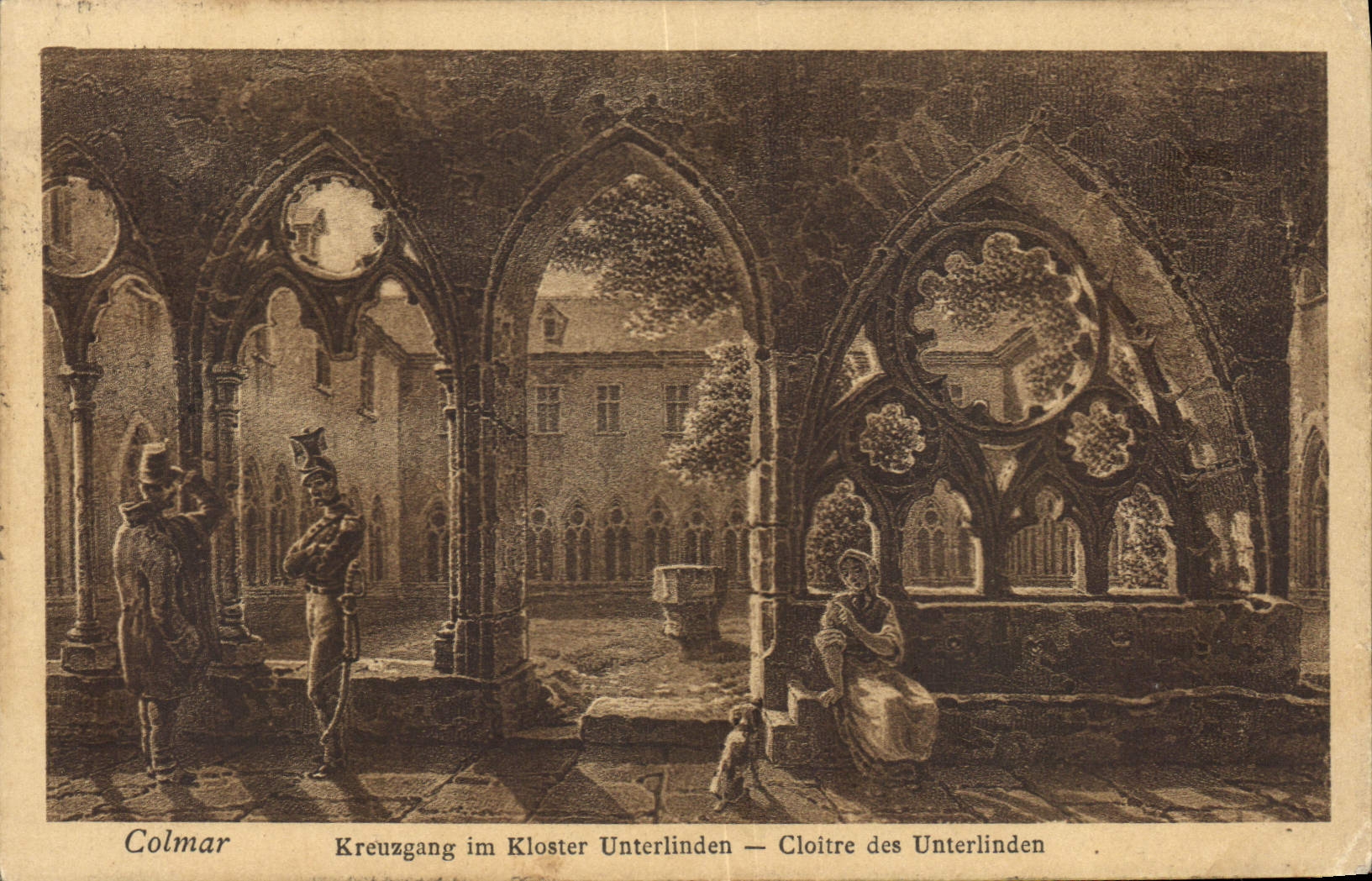 CPA Colmar Kreuzgang im kloster Cloitre des Unterlinden