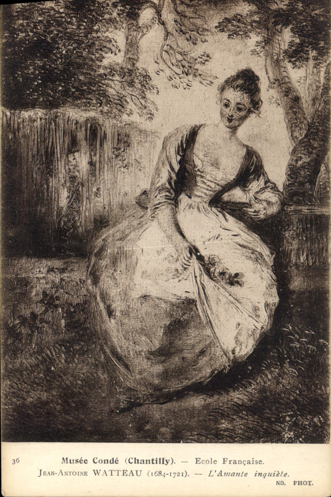 CPA Musee Conde Chantilly Ecole Francaise Jean Antoine Watteau 