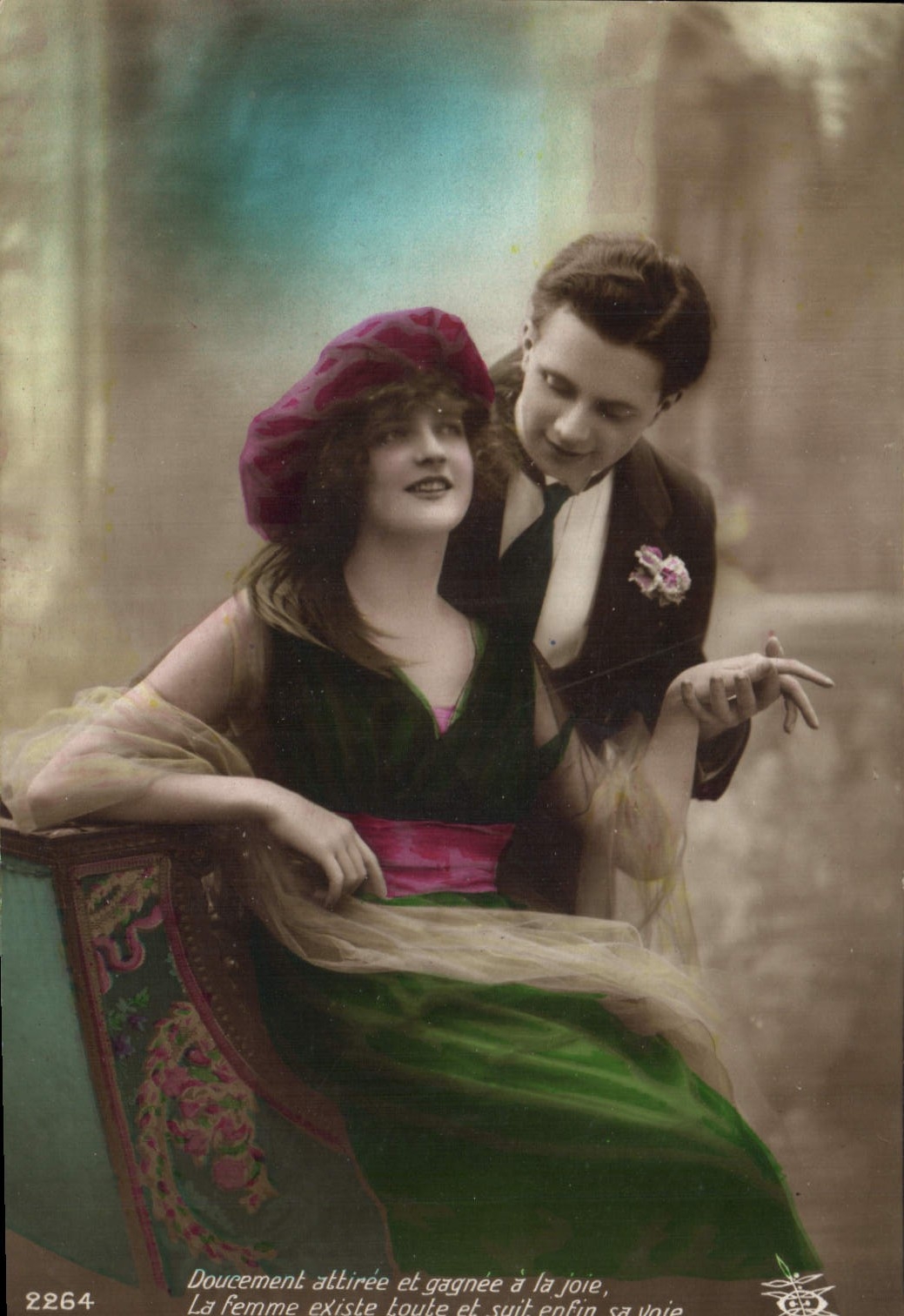 CPA Doucement attire et gagnee a la joie La femme existe toute