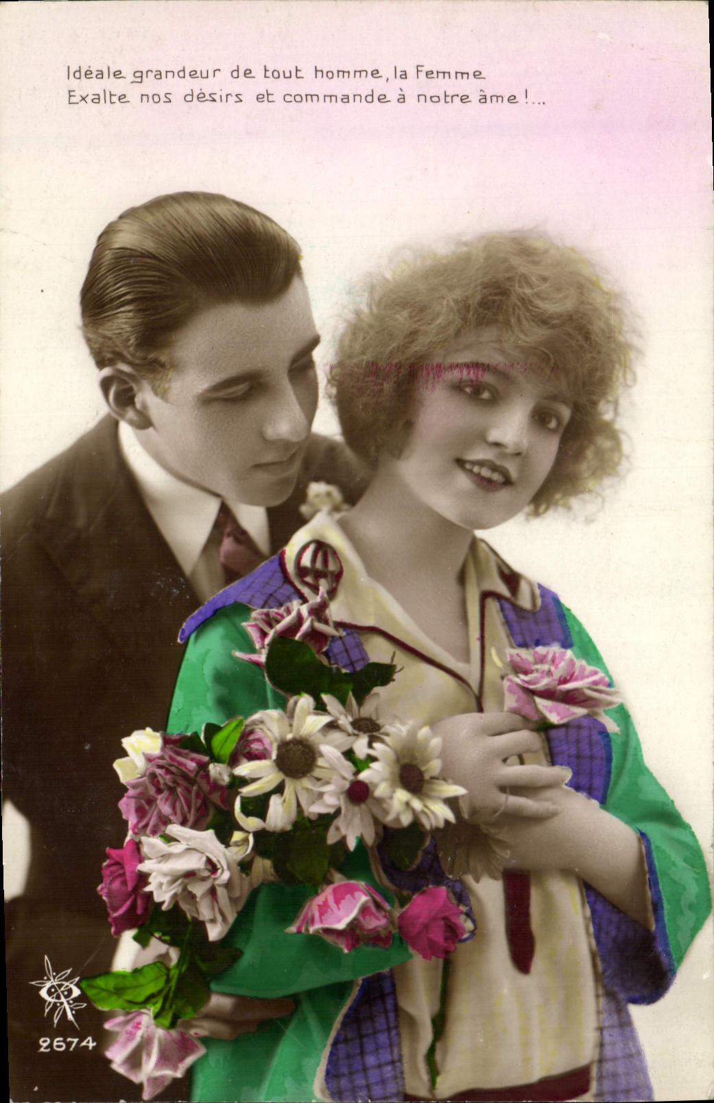 CPA Ideale Grandeur de tout homme la Femme Exalte nos desirs et commande a notre ame Femme