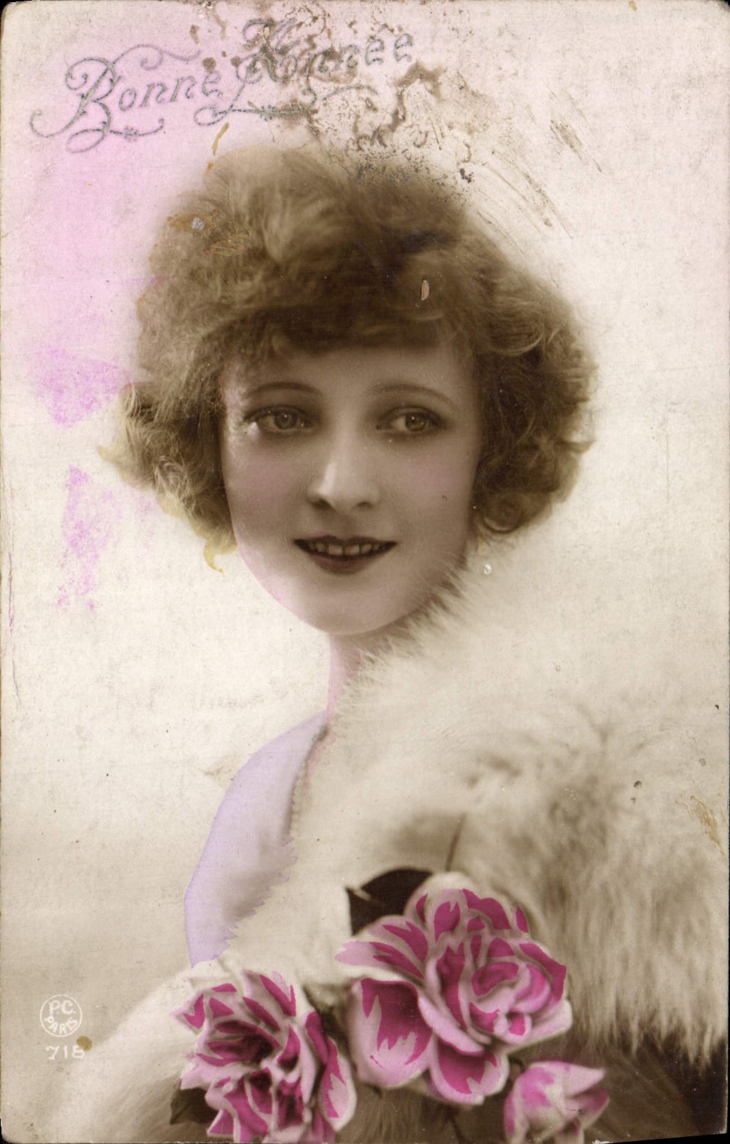 CPA Bonne Annee Femme