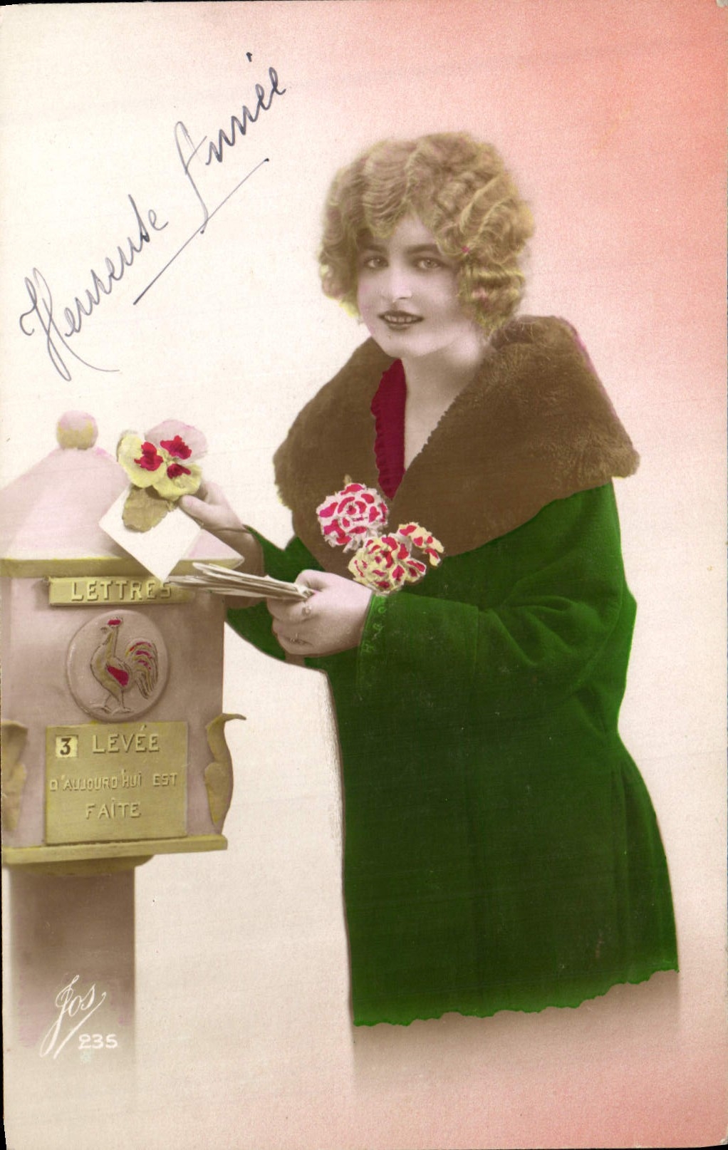 CPA Heureuse Annee Femme