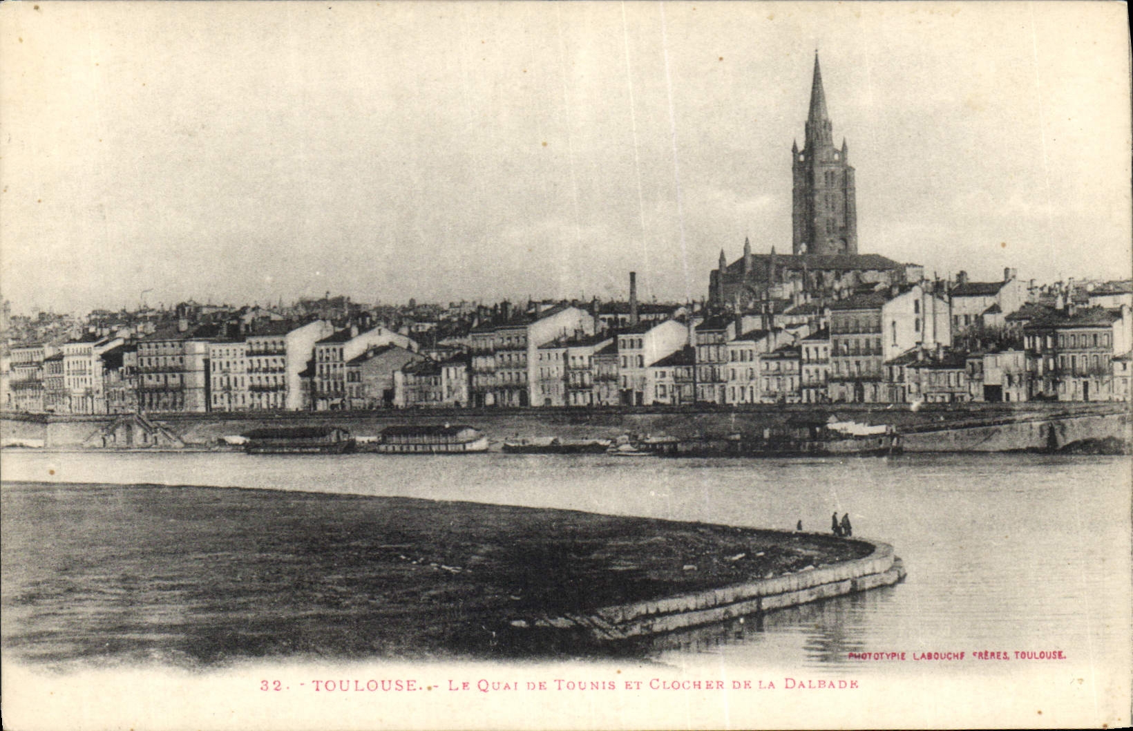 CPA Toulouse Le Quai de Tounie et Clocher de la Dalbade