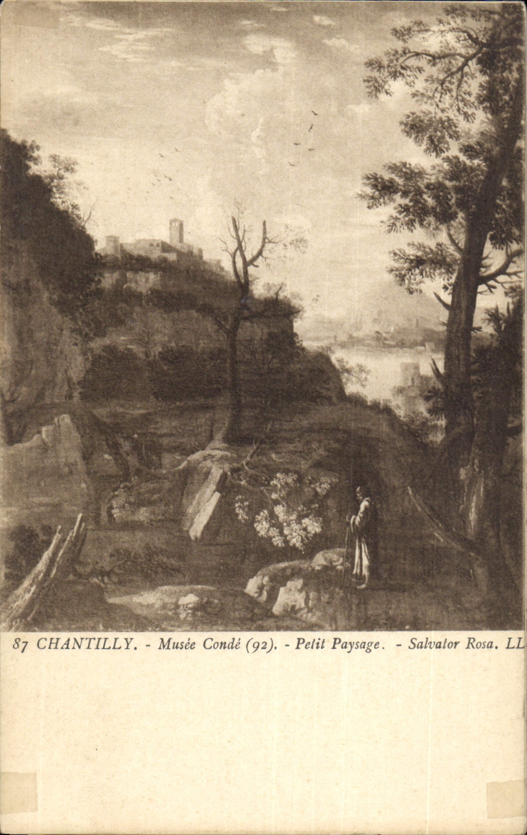 CPA Chantilly Musee Conde Petit Paysage Salvator Rosa