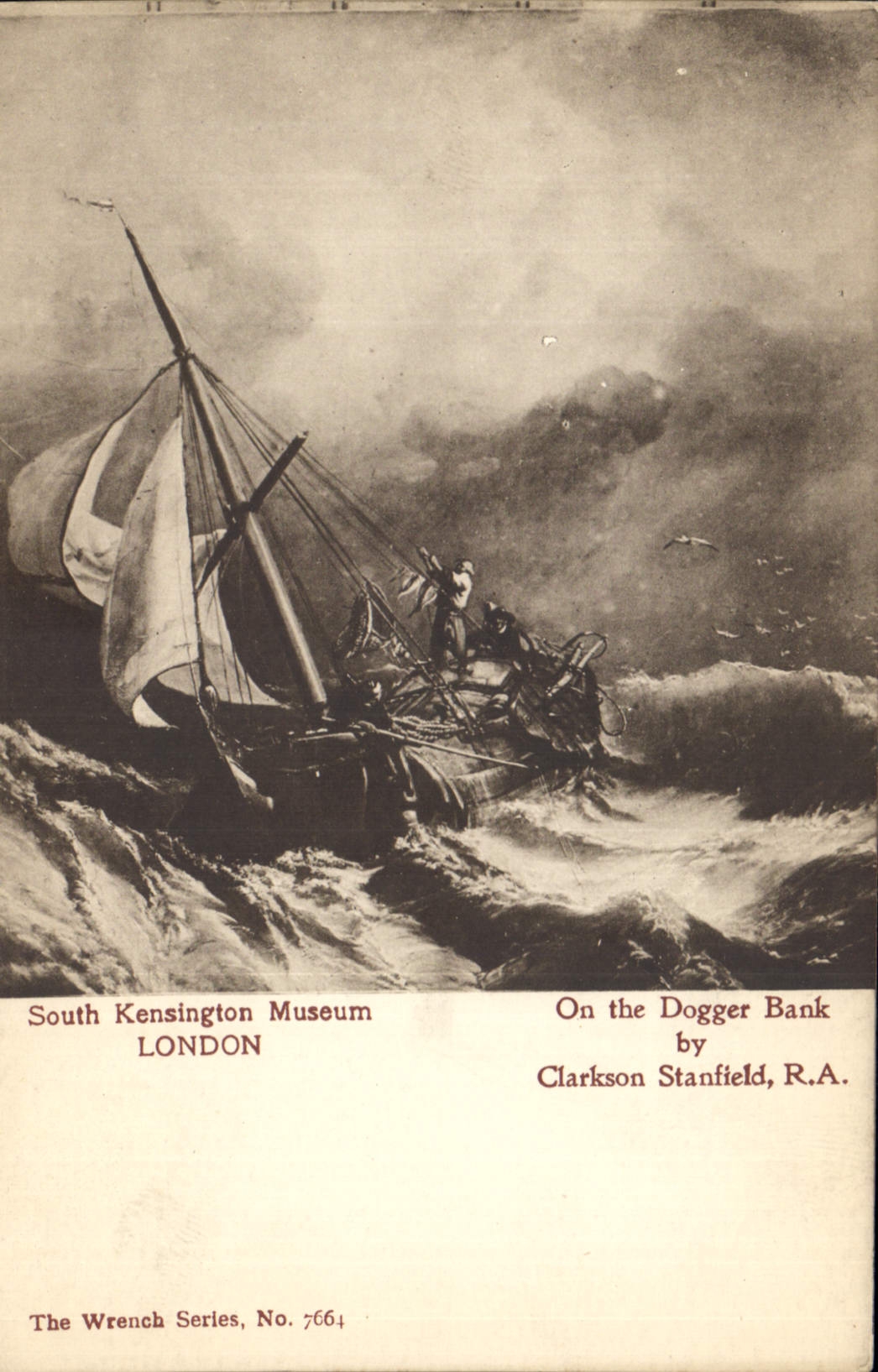 CPA South Kensington Museum London On the Dogger Bank by Clarkson Stanfield Bateau