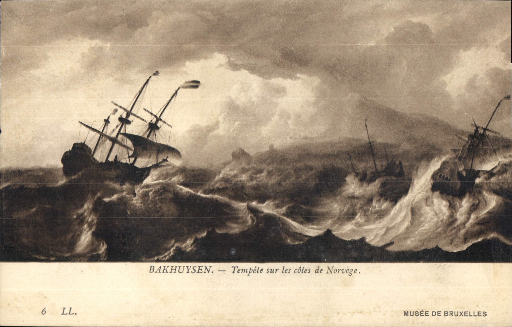 CPA Bakhuysen Tempete sur les cotes de Norvege 