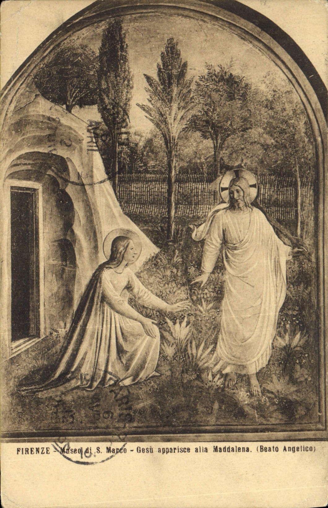 CPA Firenze Musee de St Marco Gesu apparisce alla Maddalena 
