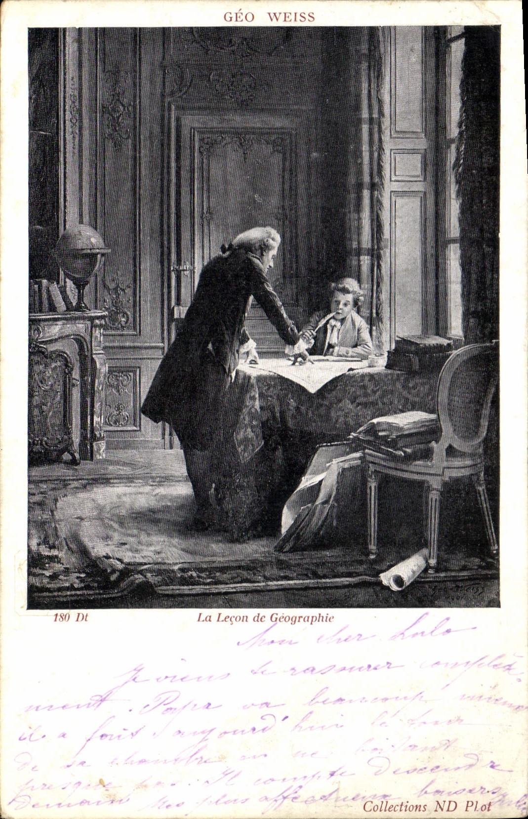 CPA La Lecon de Geographic 