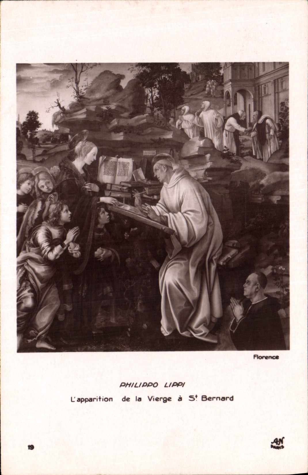 CPA Philippo Lippi L'apaprition de la Vierge a St Bernard
