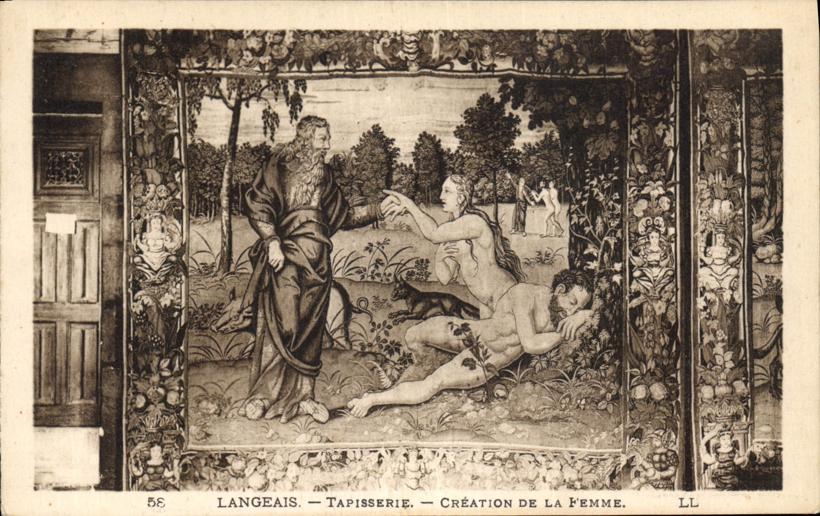 CPA Langeais Tapisserie Creation de la Femme 