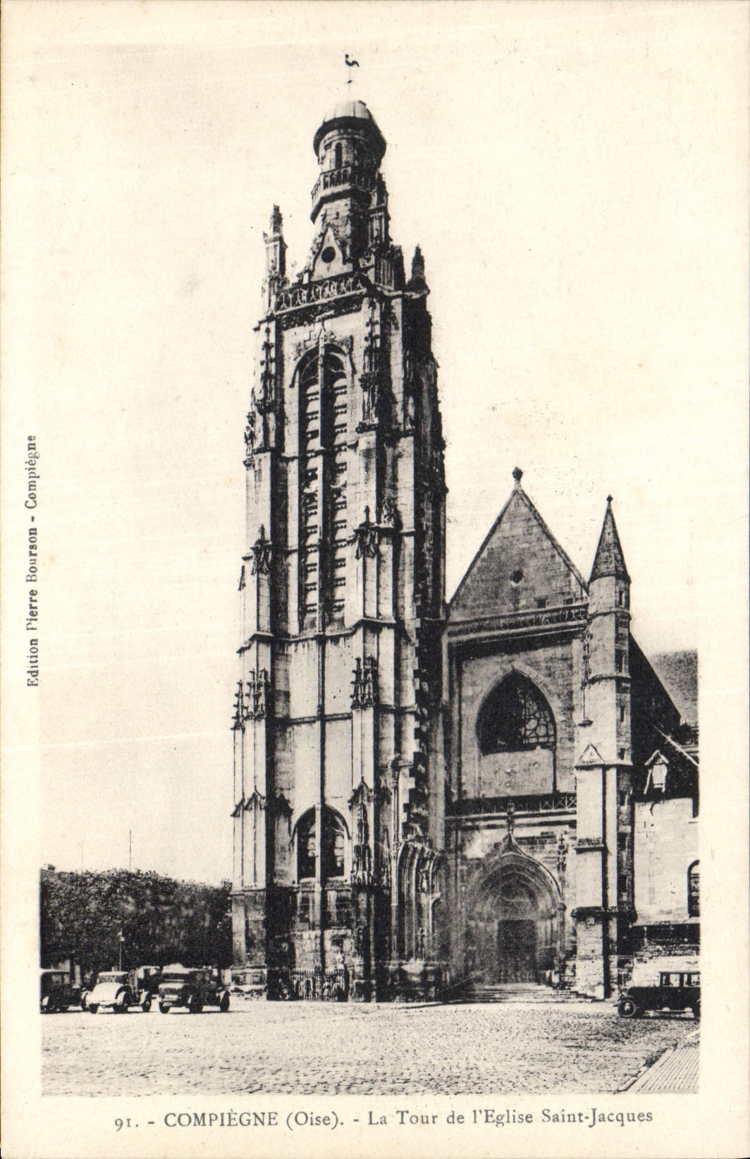 CPA Compiegne Oise La Tour de l'Eglise Saint Jacques 