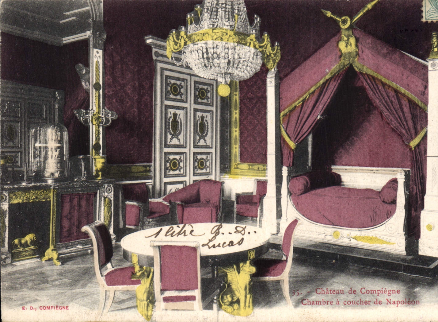CPA Chateau de Compiegne Chambre a coucher de Napoleon 