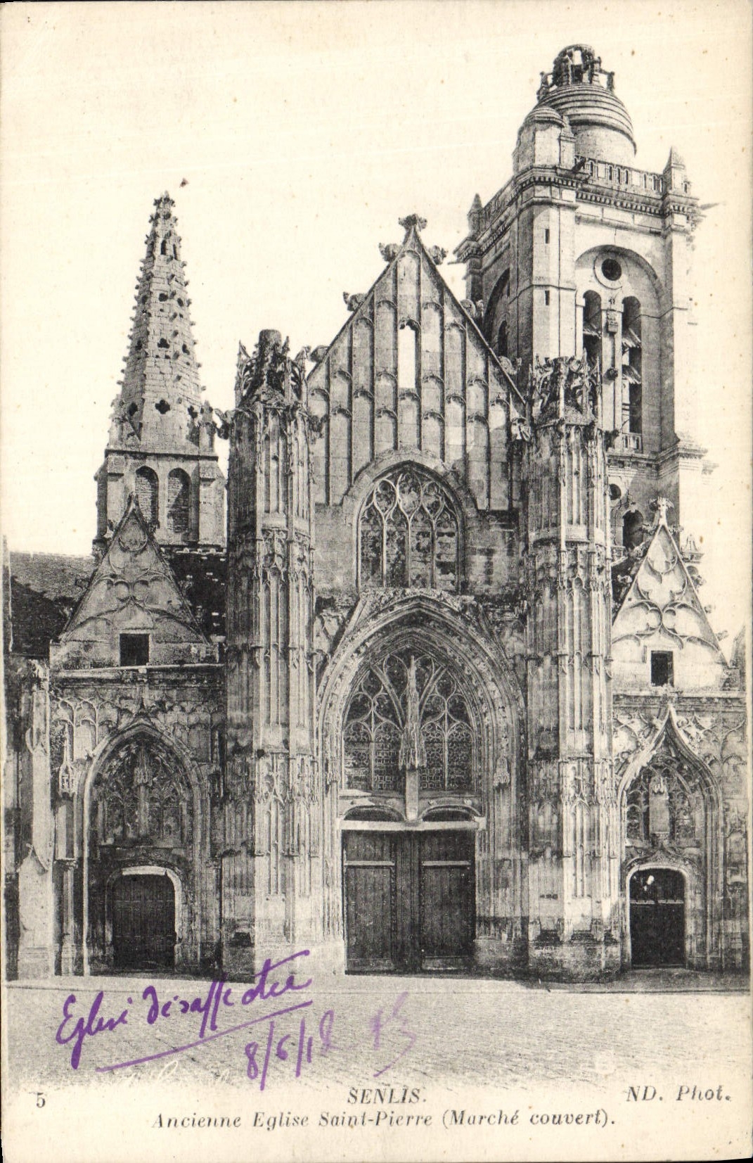 CPA Senlis Ancienne Eglise Saint Pierre Marche couvert 