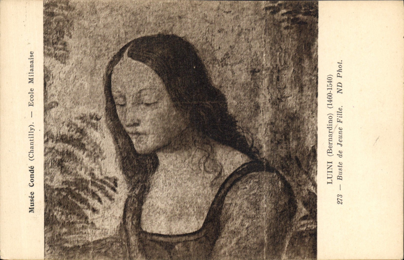 CPA Musee Conde Chantilly Ecole Milanaise Luni Bernardino Buste de Jean Fille