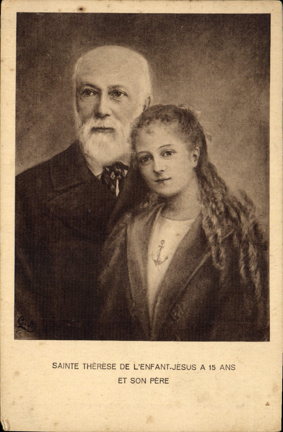 CPA Saint Therese de L'Enfant Jesus a is ans et son pere