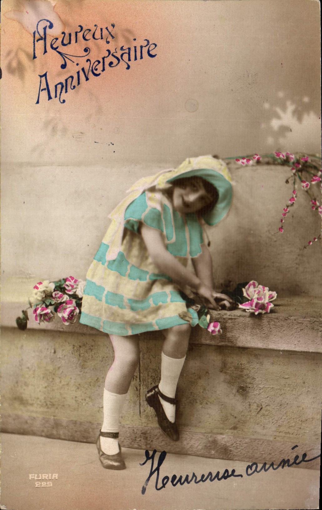 CPA Heureux Anniversaire Enfant