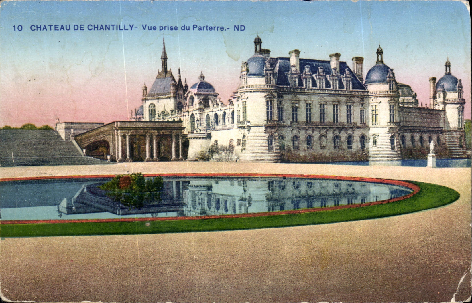 CPA Chateau de Chantilly vue prise du Parterre 
