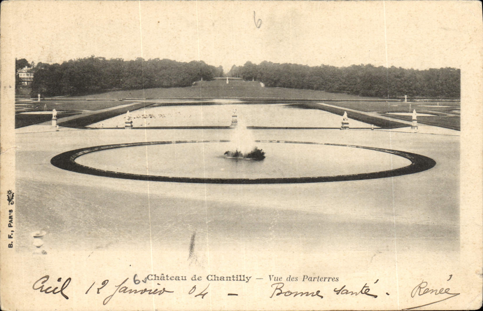 CPA Chateau de Chantilly vue des Parterres 