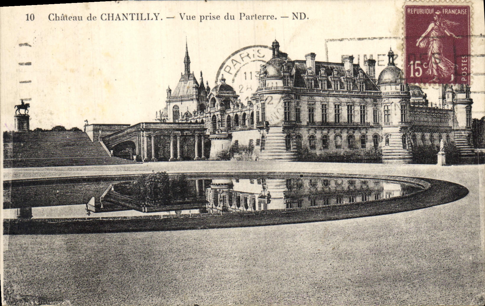 CPA Chateau de Chantilly vue prise du Parterre
