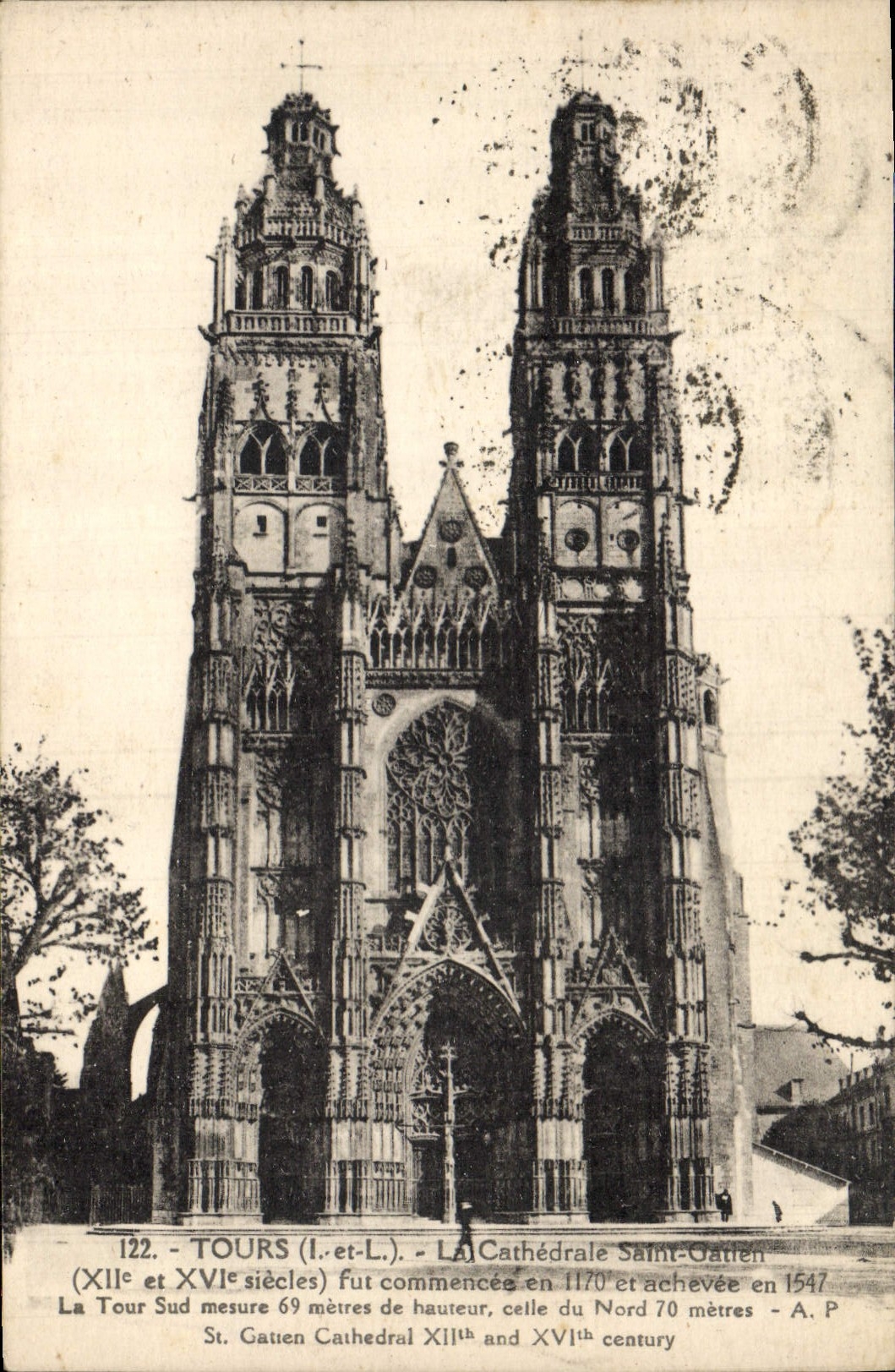 CPA Tours I et L la Cathedrale Saint Gatien XII et XVI siecles