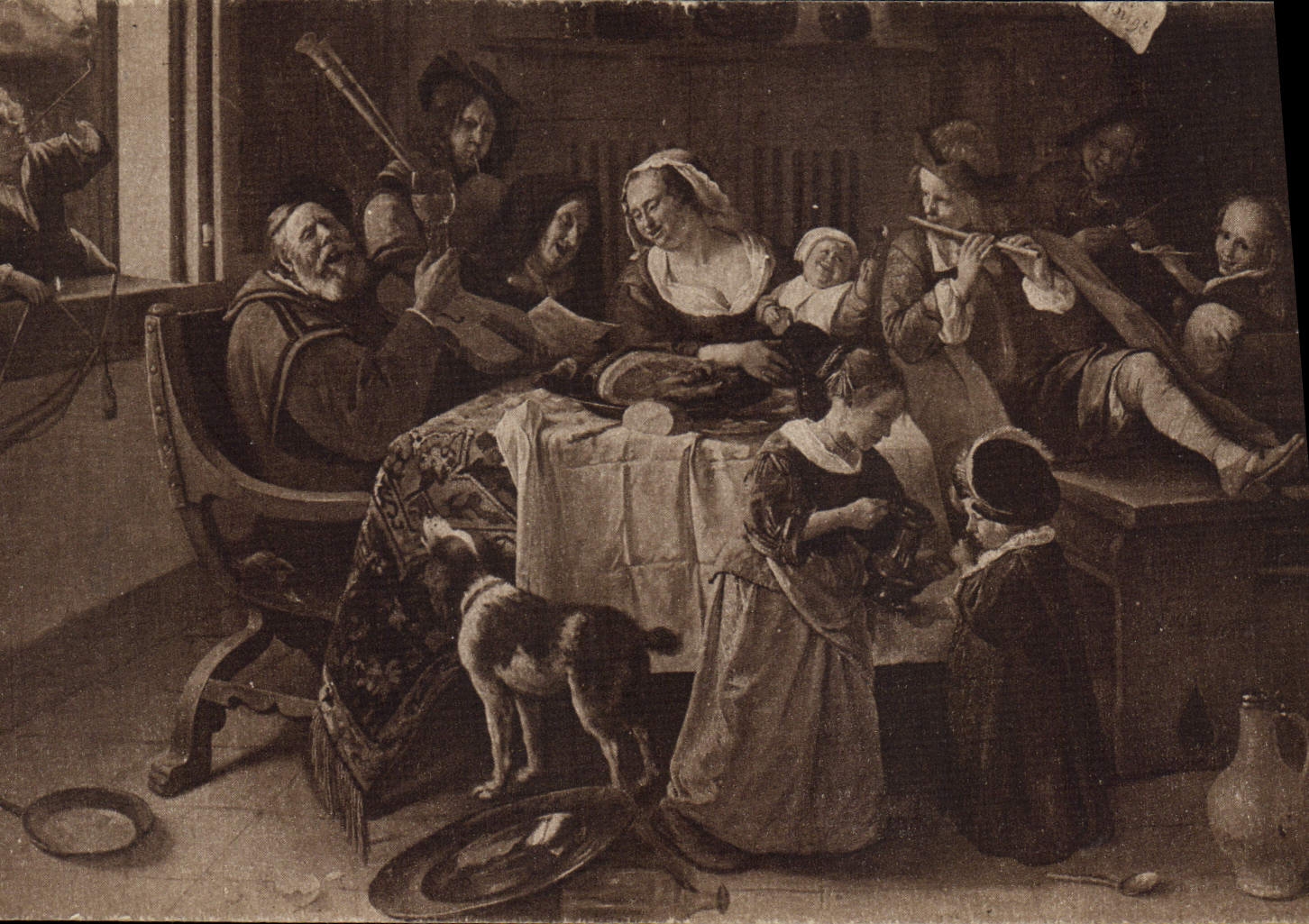 CPA Chocolaterie Cesar Anvers Jan Steen La joyeuse famille